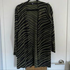 Forrest Green Tiger Stripped Cardigan